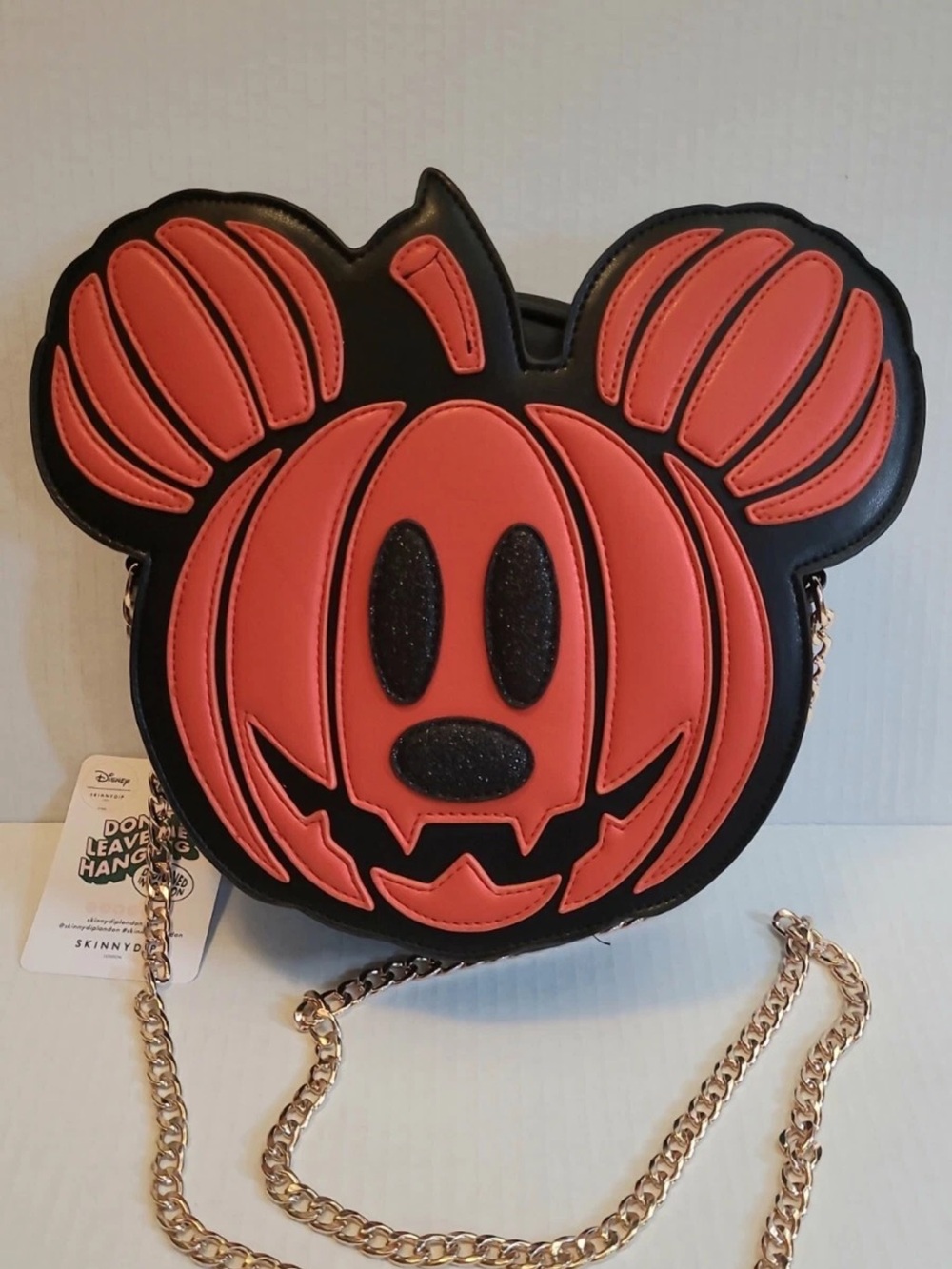 Disney x Skinny London Pumpkin Mickey Crossbody Bag - Black and Orange NWT